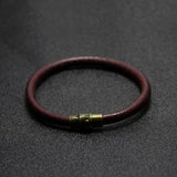 Red Leather Bracelets with Magnet Clasp for Men Women