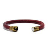 Red Leather Bracelets with Magnet Clasp for Men Women
