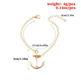 European American Alloy Anchor Bracelet Punk Style Hand Jewelry
