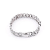 Men's Full Rhinestone Cuban Chain Bracelet - Fashionable Jewelry Gift