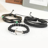 Vintage Boho Anchor Hippie Cuff Beads Leather Charm Bracelet