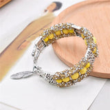 Boho Rhinestone Turquoise Beads Bracelet for Women