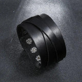 Brown Leather Wristbands Cuff Bracelet Retro Women Men Biker Charms Bangle