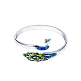 Ethnic Bohemian Open Bracelet Colorful Peacock Dripping Oil Ladies Bracelet