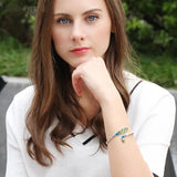 Ethnic Bohemian Open Bracelet Colorful Peacock Dripping Oil Ladies Bracelet