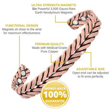 Men's Double Layer Magnet Open Bracelet Bronze Brushed Unisex