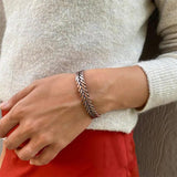 Men's Double Layer Magnet Open Bracelet Bronze Brushed Unisex