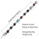 Bohemian Flower Resin Beads Bracelet Silver Plated