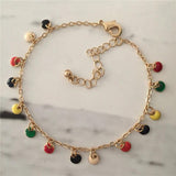 Colorful Disc Charm Bracelet Anklet for Women - Hot Summer Rainbow Jewelry