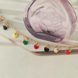 Colorful Disc Charm Bracelet Anklet for Women - Hot Summer Rainbow Jewelry