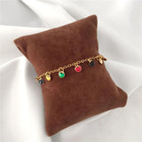Colorful Disc Charm Bracelet Anklet for Women - Hot Summer Rainbow Jewelry