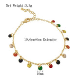 Colorful Disc Charm Bracelet Anklet for Women - Hot Summer Rainbow Jewelry