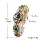 Gold Water Drop Crystal Cuff Bangle