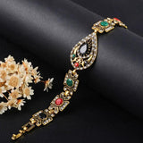 Gold Water Drop Crystal Cuff Bangle