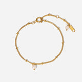 Star Pearl Tassel Pendant Chain Bracelet Stainless Steel