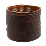 Hippie Rock Wide Bracelet Cuff Leather Rope Charm Big Bangle