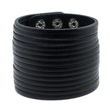 Hippie Rock Wide Bracelet Cuff Leather Rope Charm Big Bangle