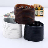 Hippie Rock Wide Bracelet Cuff Leather Rope Charm Big Bangle