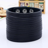 Hippie Rock Wide Bracelet Cuff Leather Rope Charm Big Bangle