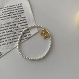 Geometric Round Words Tag Dog Pendant Beads Bracelet Handwork Jewelry