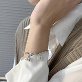 Geometric Round Words Tag Dog Pendant Beads Bracelet Handwork Jewelry
