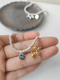 Geometric Round Words Tag Dog Pendant Beads Bracelet Handwork Jewelry