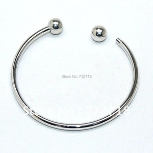 DIY Silver Plated Charm Bangle Bracelet Fits European Large Hole Beads