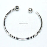 DIY Silver Plated Charm Bangle Bracelet Fits European Large Hole Beads