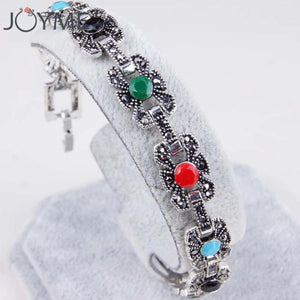 Bohemian Vintage Crystal Charm Bracelet Rainbow Lover Women's Jewelry
