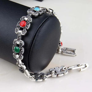Bohemian Vintage Crystal Charm Bracelet Rainbow Lover Women's Jewelry