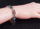 Bohemian Vintage Crystal Charm Bracelet Rainbow Lover Women's Jewelry