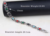 Bohemian Vintage Crystal Charm Bracelet Rainbow Lover Women's Jewelry