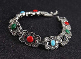 Bohemian Vintage Crystal Charm Bracelet Rainbow Lover Women's Jewelry
