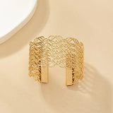 Punk Metal Bracelet Bangle Chain Exaggerated Geometric Wide Bracelet