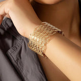 Punk Metal Bracelet Bangle Chain Exaggerated Geometric Wide Bracelet