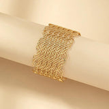 Punk Metal Bracelet Bangle Chain Exaggerated Geometric Wide Bracelet