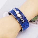 Boho Pearl Leather Bracelet for Women