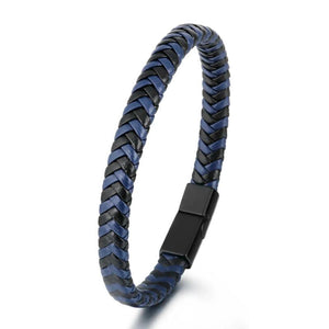 ZG Punk Style Men's Woven Leather Hand Ring Jewelry