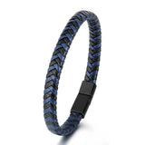 ZG Punk Style Men's Woven Leather Hand Ring Jewelry