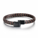 ZG Punk Style Men's Woven Leather Hand Ring Jewelry