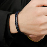 ZG Punk Style Men's Woven Leather Hand Ring Jewelry
