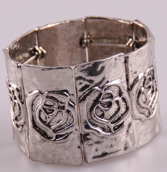 Rose Flower Bracelet Bangle Alloy Vmous