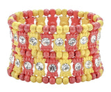 Crystal Multilayer Stretch Cuff Bracelet for Wedding Bridal Jewelry