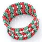 Crystal Multilayer Stretch Cuff Bracelet for Wedding Bridal Jewelry