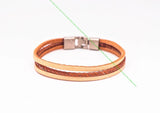 Punk Biker Cowhide Wrap Wristband Cuff Bangle