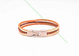 Punk Biker Cowhide Wrap Wristband Cuff Bangle