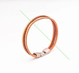 Punk Biker Cowhide Wrap Wristband Cuff Bangle