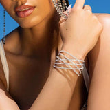 Multilayer Charm Bracelet with Rhinestone for Women