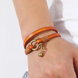 Brown Leather Bracelet Men Bangles Sporty Male Charm Bracelet