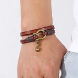 Brown Leather Bracelet Men Bangles Sporty Male Charm Bracelet